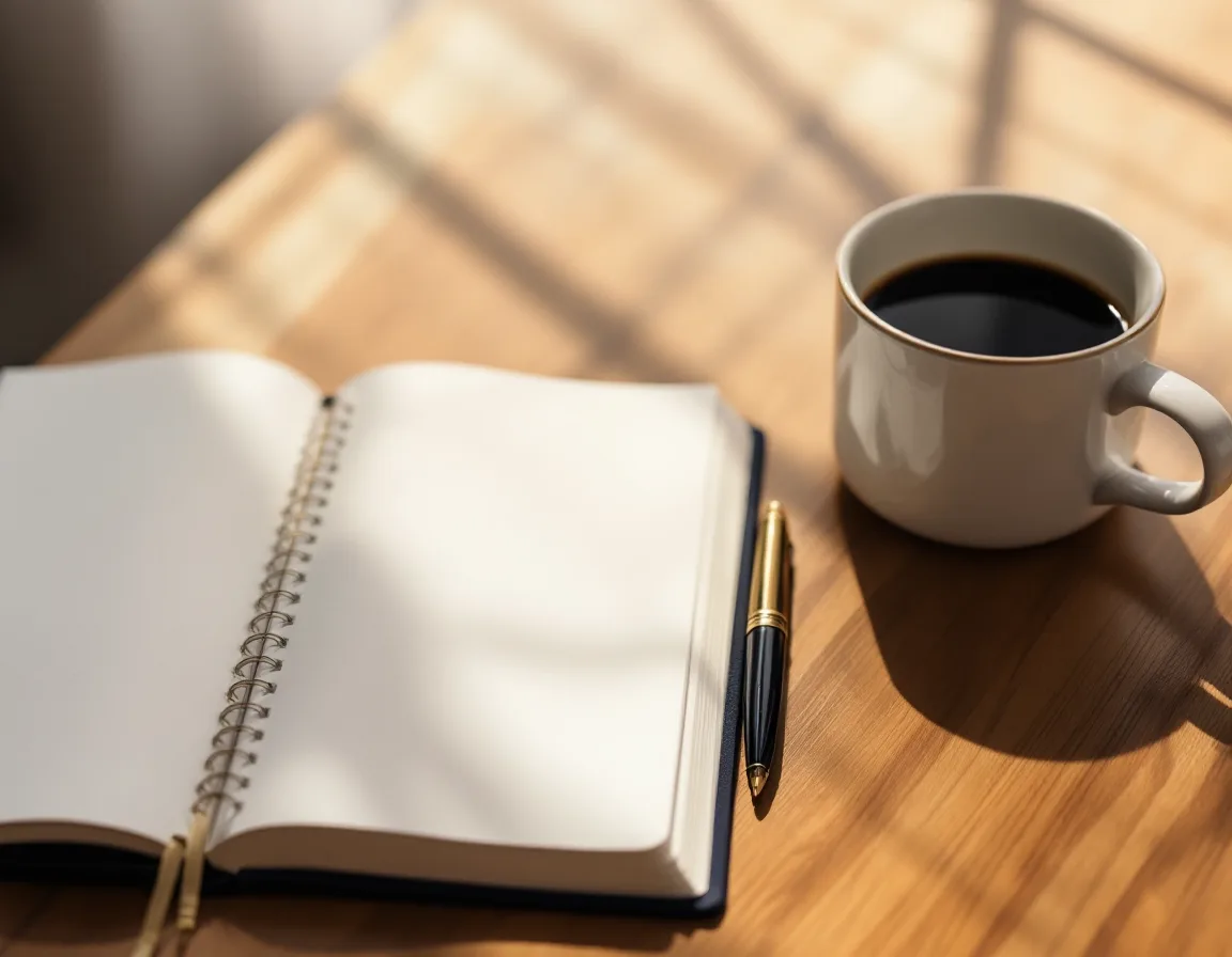 A notebook ready for a session