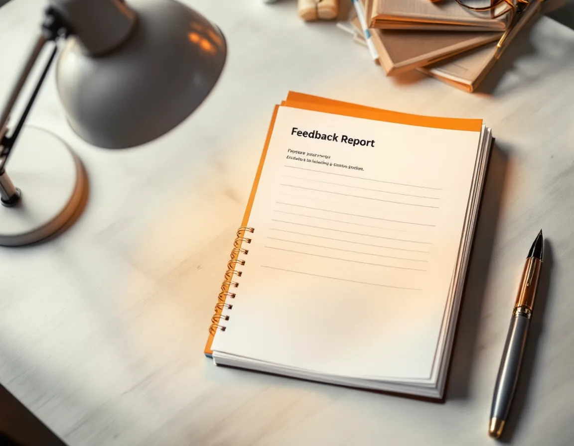 A confidential 360-degree feedback report on a desk